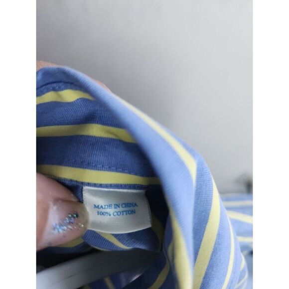 Southern Tide Men "Classic Fit" Grey Yellow Stripped Button Down Shirt sz Medium - Picture 9 of 9